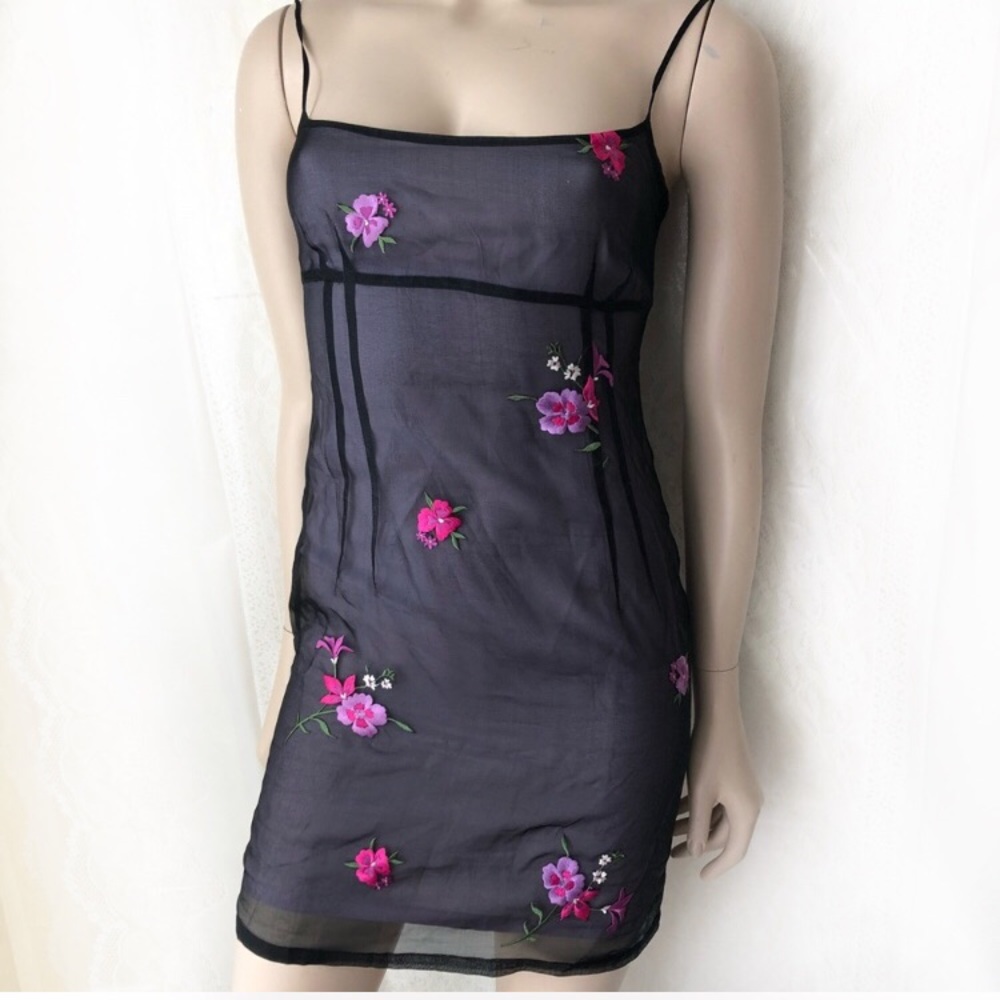 Laundry by Shelli Silk Lace Overlay Mini dress